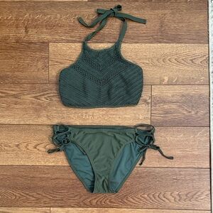 Xhilaration Olive Green Crochet Bikini